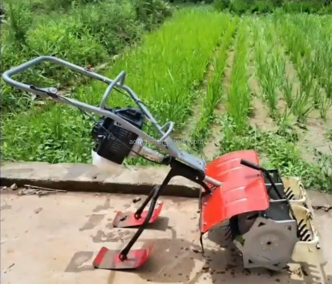 Hot Sale 2 Row Mini Power Tiller Paddy Field Rice Weeder for sale