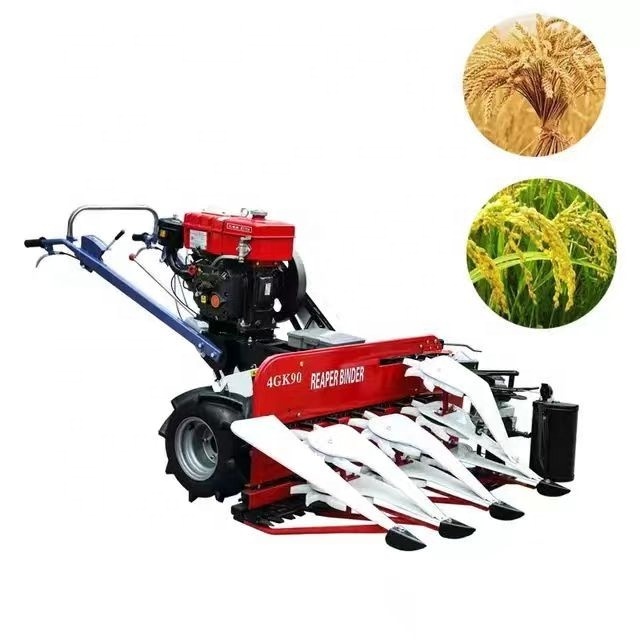 Mini Rice Harvesting Machine Hand Reaper Binder Price Wheat Cutting Machines 3 Rows 250 - 300 Mm Row Distance 900 Working Width