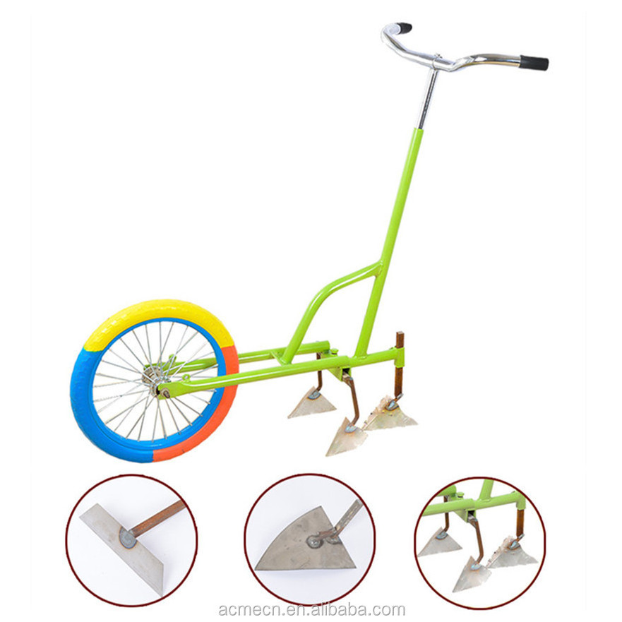 Agricultural hand push rotary hoe gardener weeding machine cultivator