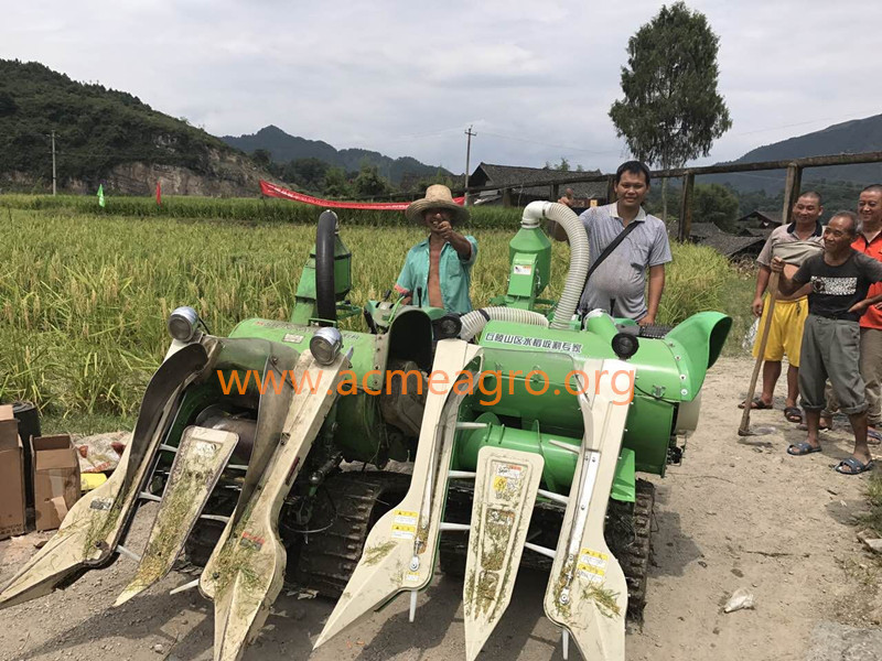 brand model 4LZ-0.6 mini rice combine harvester