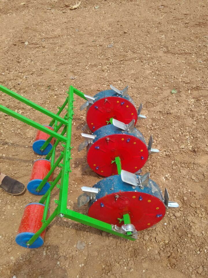 ACME Manual Corn Maize Peanut Bean Grain Flower Vegetable Fertilizer Seeder Seeding Machine for Sale Adjustable Hand Push 3 Rows