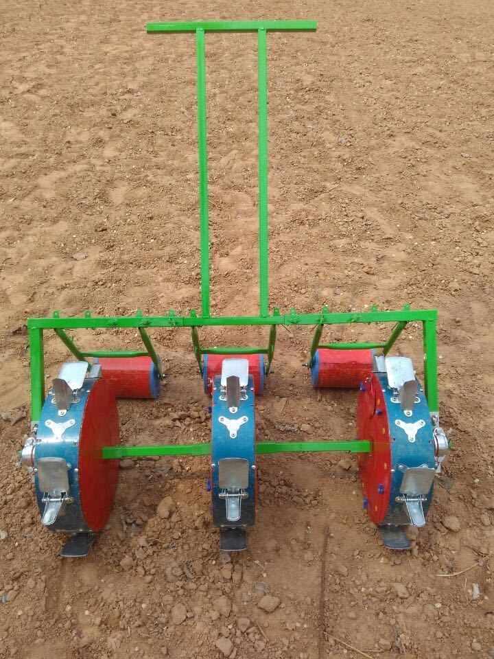 ACME Manual Corn Maize Peanut Bean Grain Flower Vegetable Fertilizer Seeder Seeding Machine for Sale Adjustable Hand Push 3 Rows