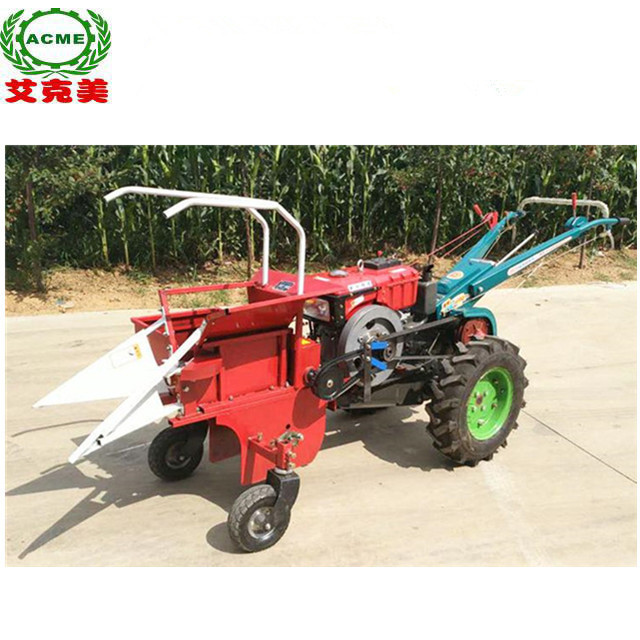 mini corn maize harvester 12HP walking tractor corn collecting machine