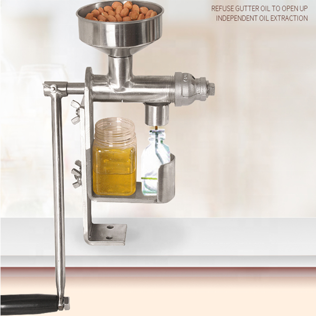 Mini manual stainless steel household peanut oil olive oil press machine