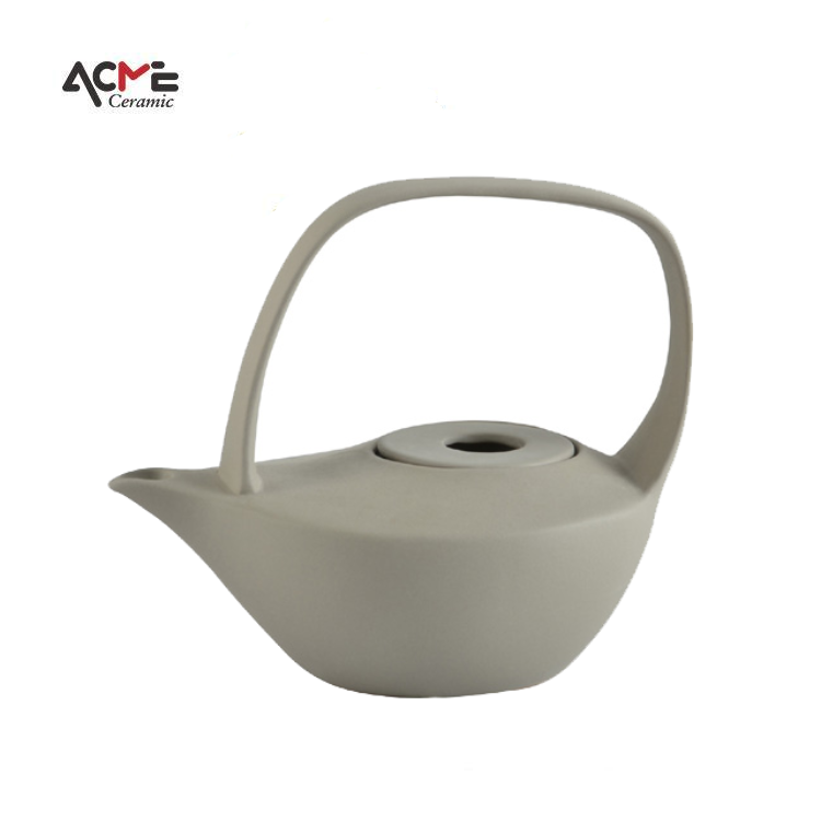 Modern white european nordic afternoon ceramic tea cup set Conical structure coffee tea sets with teapot