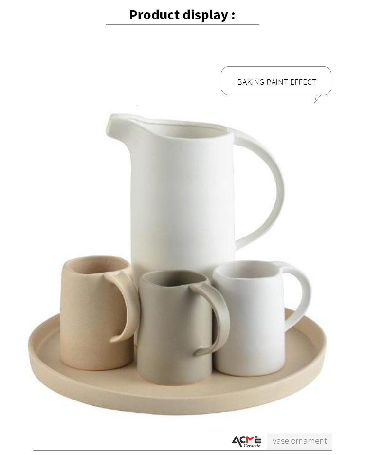 Modern white european nordic afternoon ceramic tea cup set Conical structure coffee tea sets with teapot