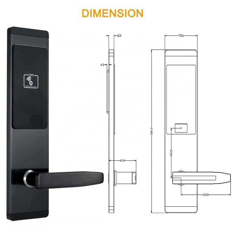 High Quality Electronic Hotel Key Card Smart Wooden Door Lock For Hotel/Inn/Apartment