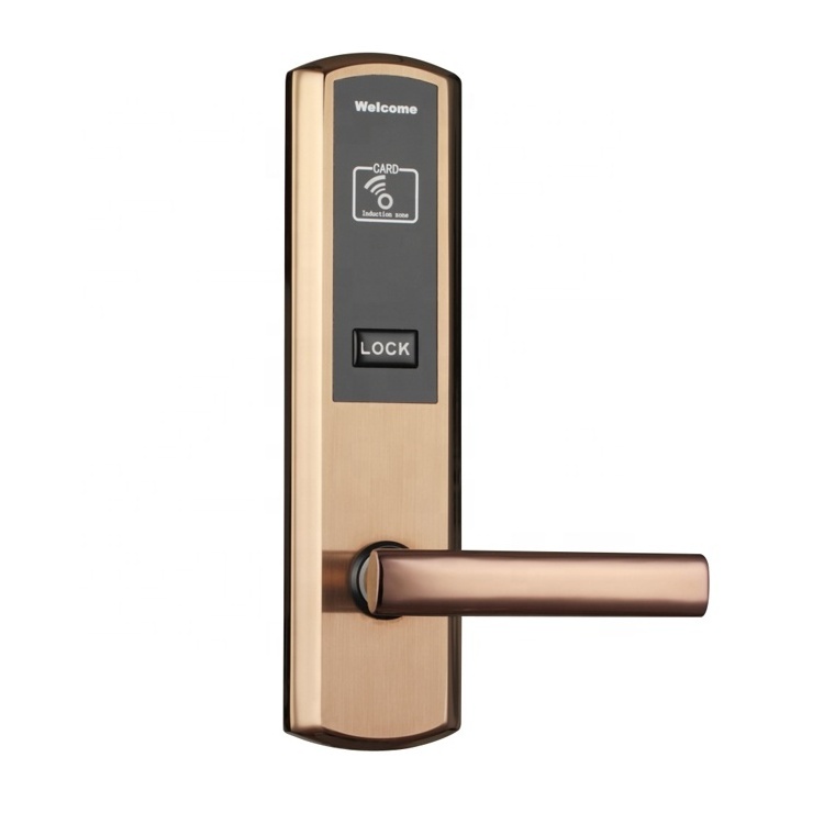 Stainless Steel Mortise RFID Electronic Hotel Smart Door Lock For 38mm to 70mm Door Thickness