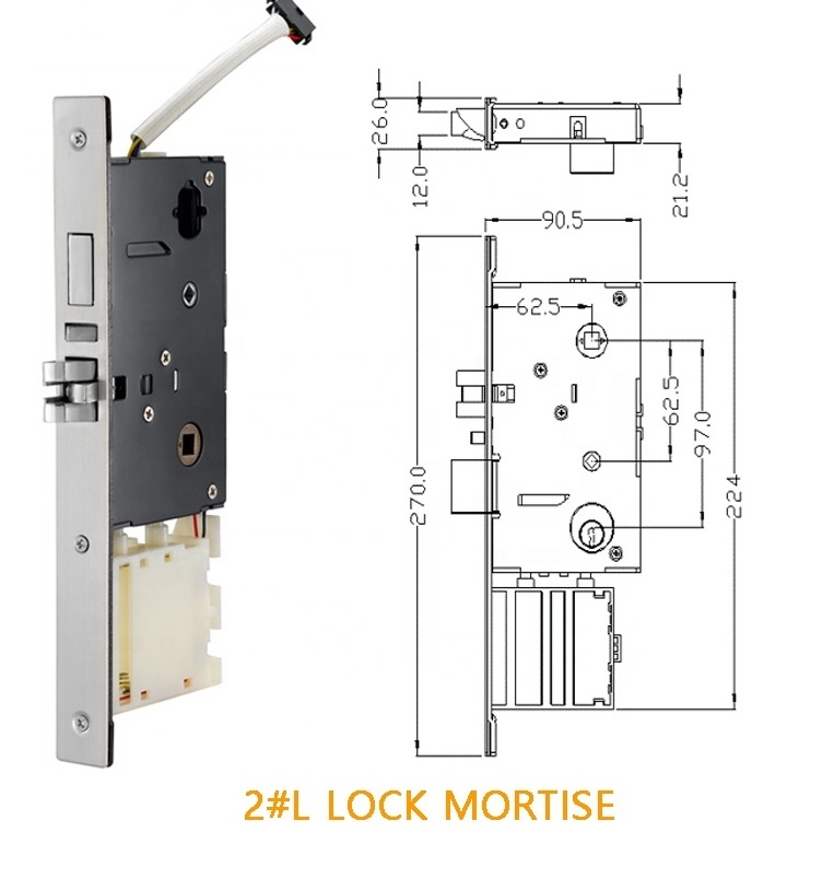 26mm Width Metal Mortise For Electronic Hotel Door Lock