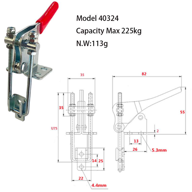 Mini latch 90 degree quick release toggle 40324 small latch toggle clamp with galvanized