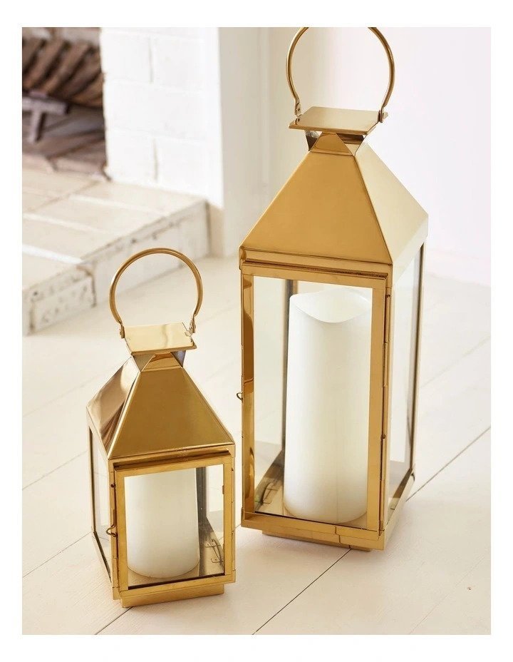 High quality stainless steel metal lantern with gold finished use for christmas lantern elevator hall lantern