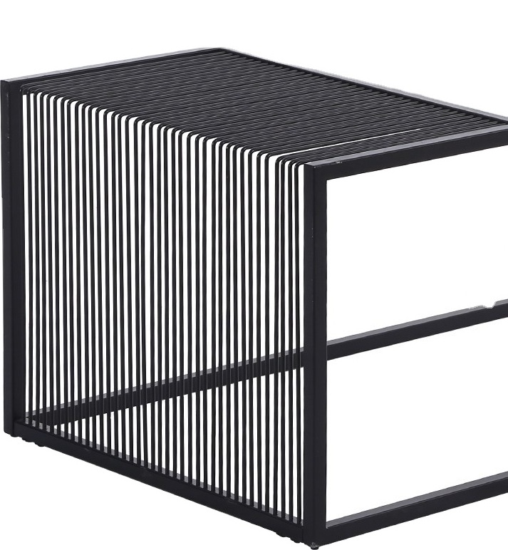 Modern Metal Black Iron Coffee Side Table Homemade Metal Frame Table Unique Square Design Marble Top Customized for Homeware