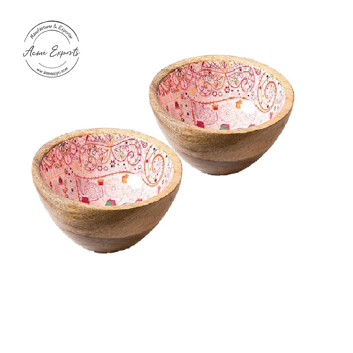 Best Price Eco Friendly Small  Mango Wood Bowl  with  Enameled Finished Used  for Serving  Desserts