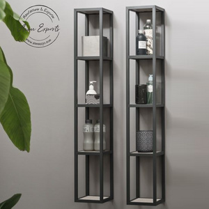 Luxury Quality Large Set of 2 Tall Decorative 4 Tier Wall Shelf with Black Finished Used for Wall Shelving Plant Organizer Rack