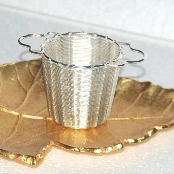 Wholesale Marvelous Quality Handwoven Brass Tea Infuser Silver Plated for loose leaf tea infuser