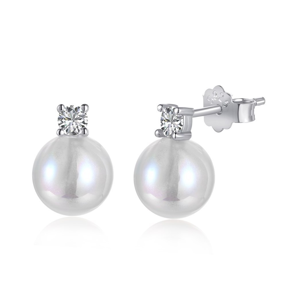 2022 Pearl Earrings 925 Sterling Silver Earrings Pearl Fashion Stud Jewelry Best Bride Unique Earrings Wedding Day For Women