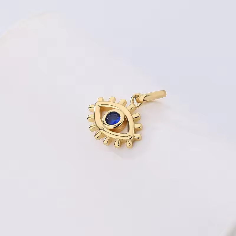 2024 Fashion Turkish Jewelry Accessories Plated Blue Zircon Evil Pendant Charms for Necklace 925 Silver Necklace For Women