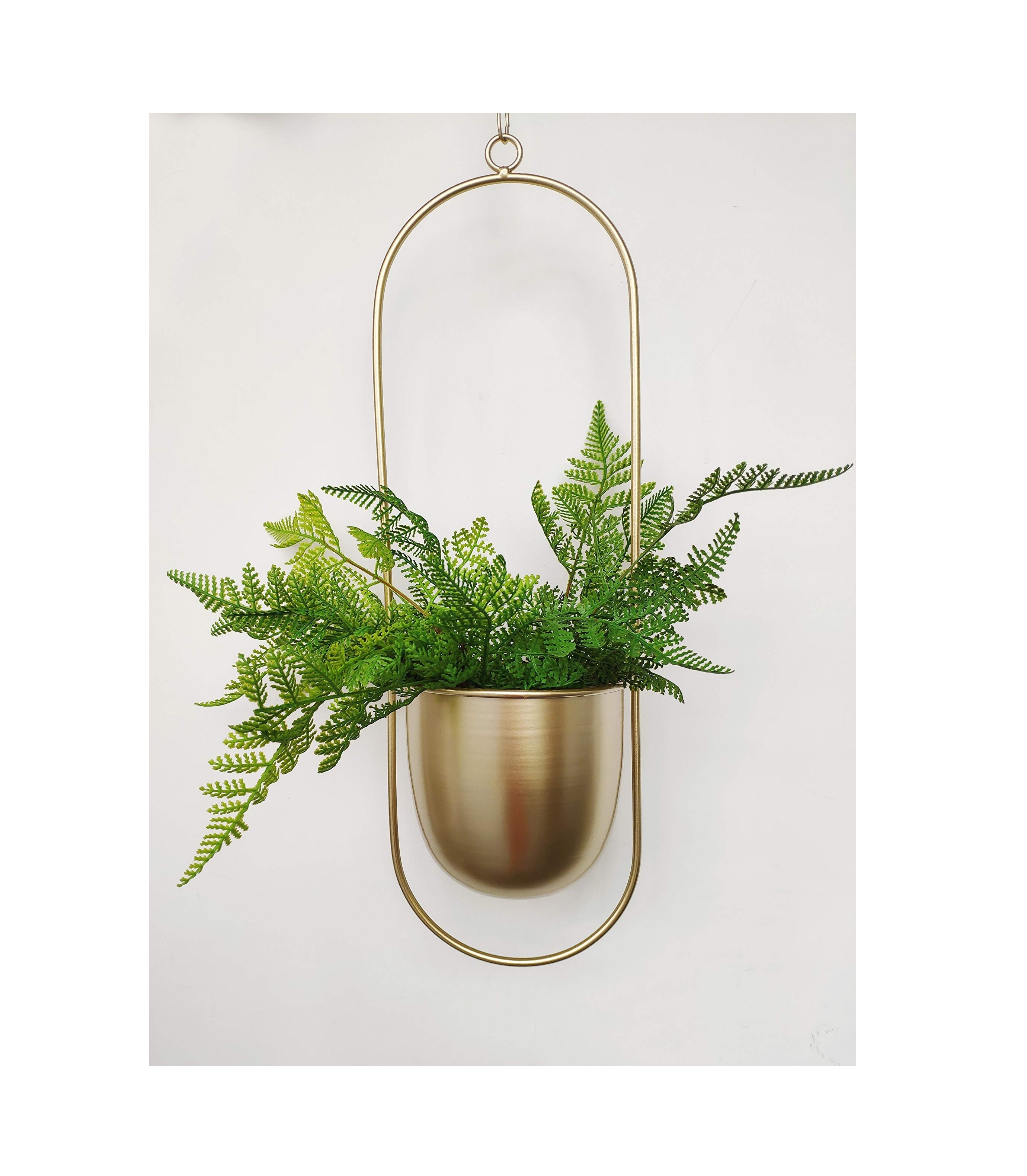 Outdoor indoor garden hanging gold plated metal watering window balcony wall flower pot and planter for indoor usage