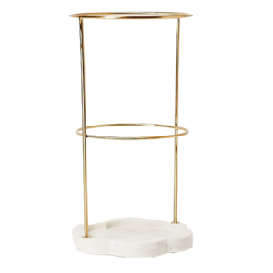 Home Decorative Handmade Umbrella Stand With gold Color Frame And Marble Base  Outdoor umbrella Stand Holder Mirror Polished