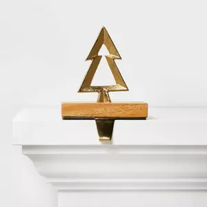 Hanging Stocking Holder Triangle Design With Gold Color Festive Party On Best Reasonable Price Christmas Accessories Holder