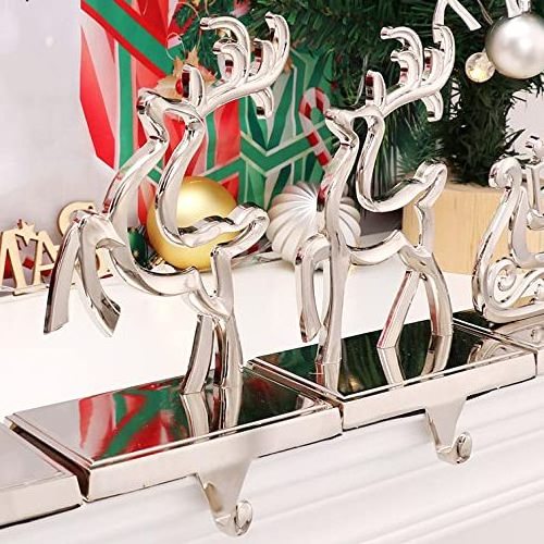 Antique Style Silver Shade Festive Decorative Ornaments Stocking Holder Standing For Christmas And Home Decoration Supplies