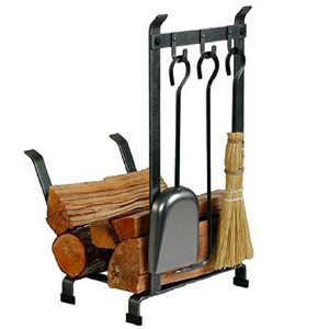 Handmade Black Color Powder Coated Wood Storage Log Trolley Shape With Premium Quality Heavy Duty Household Supplies