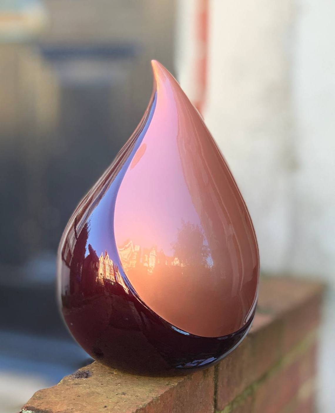 Metal Tear Drop Cremation Urn Chocolate Color Enamel Design  Funeral Supplies Metal Adult Ashes Urn Brass Mini Most Selling Pot