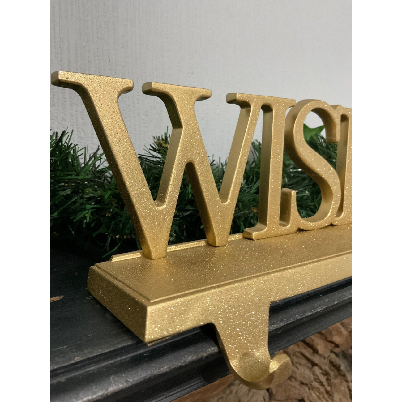 Stocking Holder Wish Design With Gold Color Festive Party On Best Reasonable Price Christmas Accessories Holder