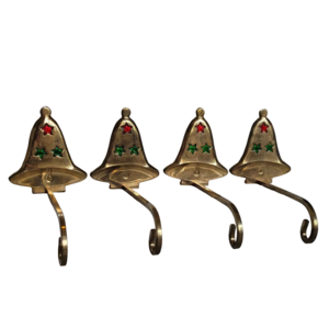 Bell Shape Stocking Gold Color Holder Christmas Decoration And Ornament Supplies Hanging Ornaments Holder Festive Decorative