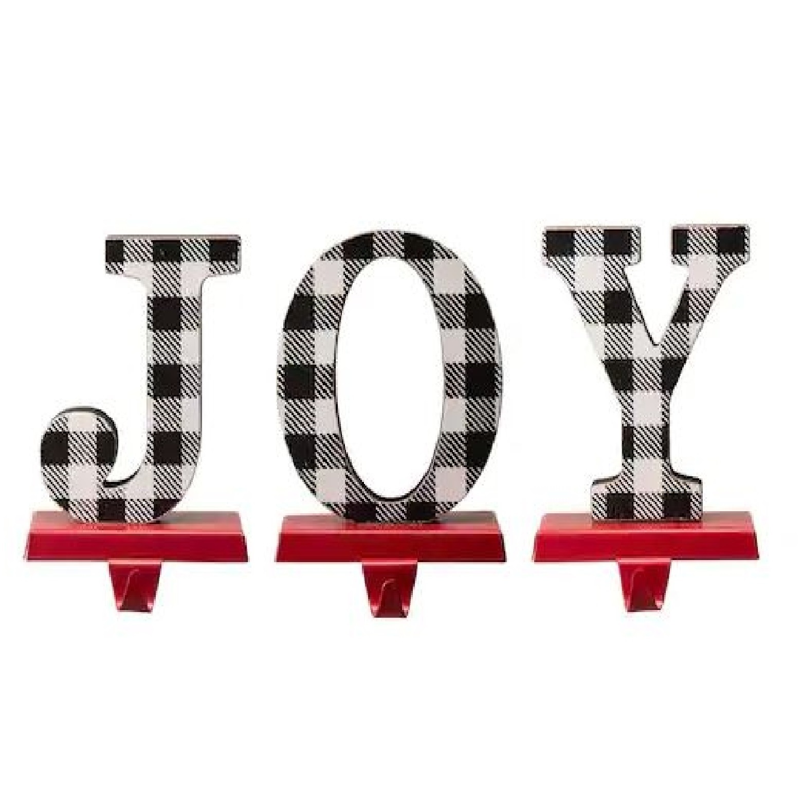 Joy letter Shape Black White Shade Stocking Holder Custom Color Free Standing For Christmas And Home Decorative Party Supplies