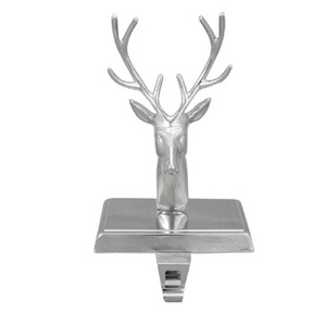 Deer Design Festive Decoration Stocking Holder Silver Color Free Standing For Christmas And Home Decoration Party Supplies