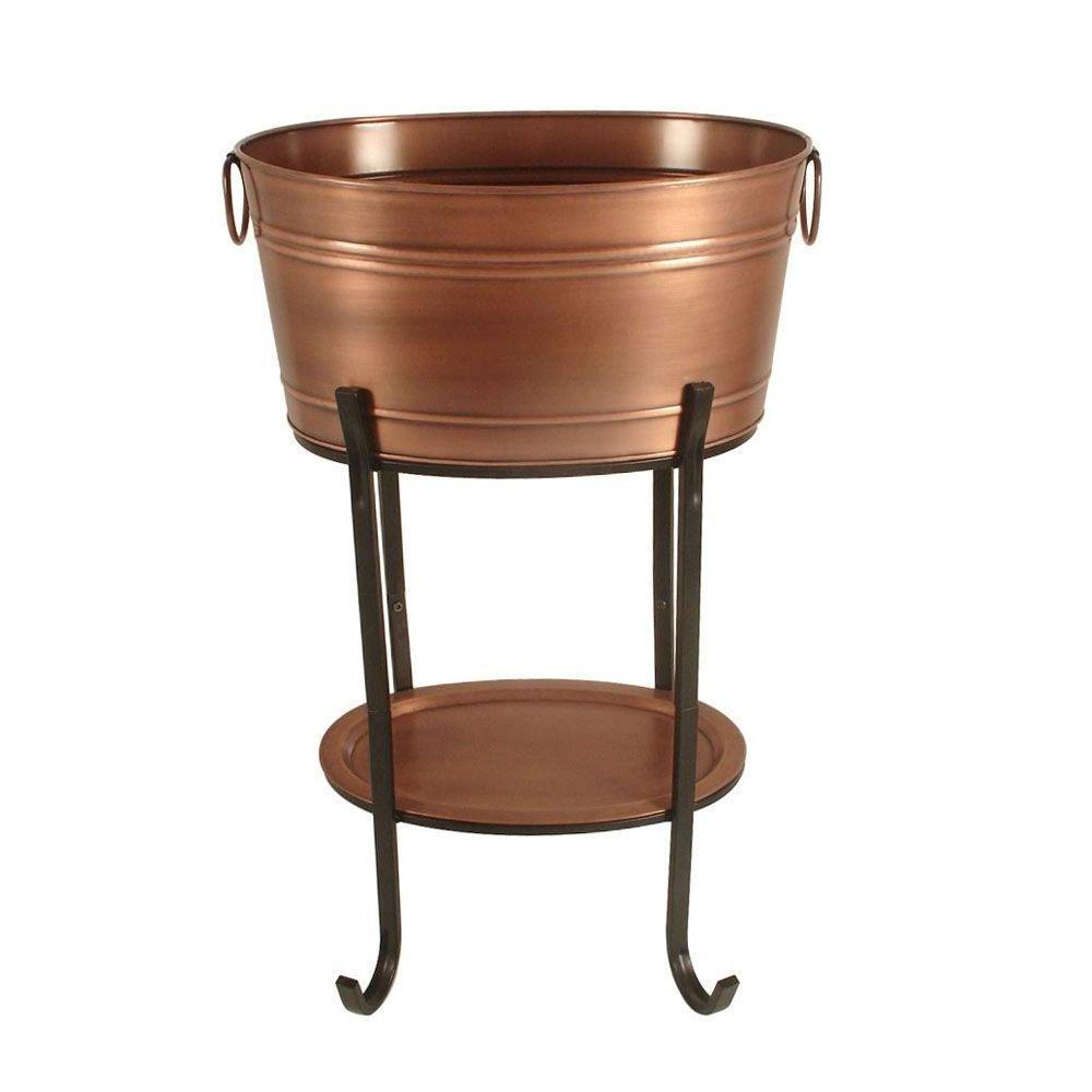 Attractive Design Silverware Aluminium Wine Ice Bucket and Tub With Iron Stand Top Quality Round Shape Beer Drinking Storage Tub