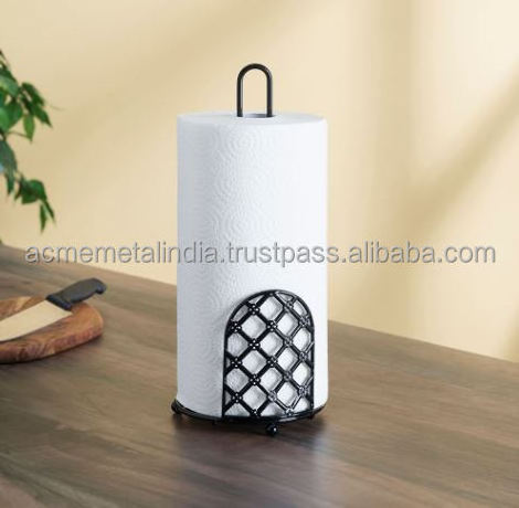 Trending Design Free Standing Paper Towel Holder Metal Black Color Home and Kitchen Towel Holder Dispenser