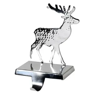 Deer Design Stocking Holder Silver Color Christmas Ornaments Stocking Holder Standing For Christmas And Home Party Supplies