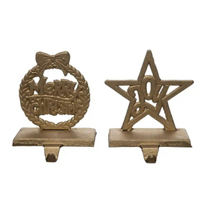 Stocking Holder Standing Star Shape Brown Color Christmas Ornaments For Christmas And Home Decoration Party Supplies