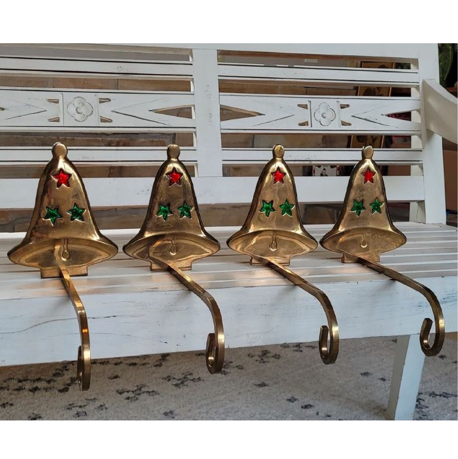 Trending Christmas Pattern Stocking Holder Light In Weight Easy Mountable Metal Stocking Holder At Special Prices