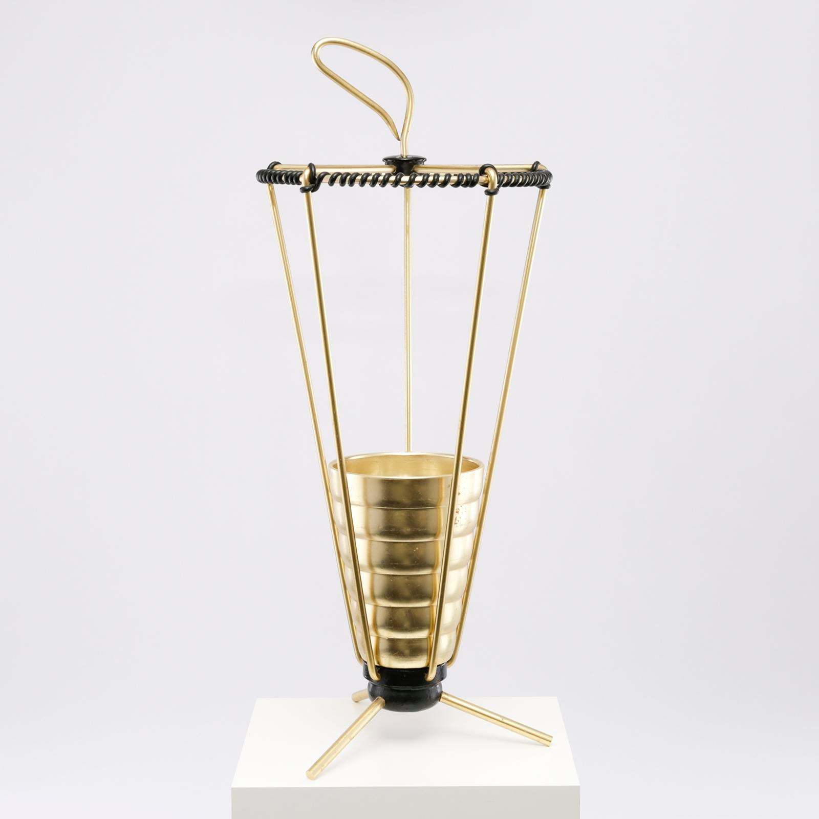 Antique Design Umbrella Stand With Mesh Wire Gold And Black Color Umbrella Storage Rack Umbrella Bucket Indoor Home Decoration