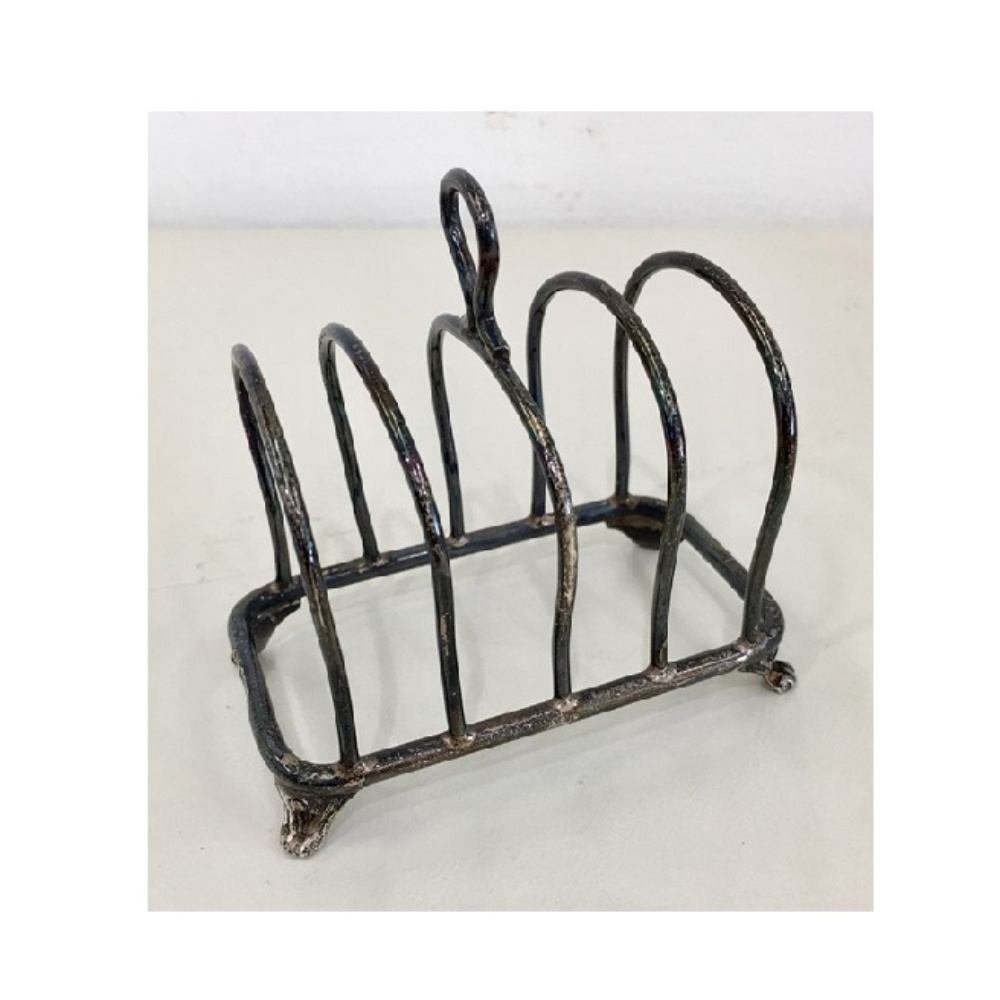 Marvelous Design Large Size 6 Tier Silver Plated Bread Holder Metal Toast Holder For Tabletop And Dining Accessories