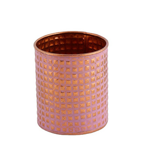 Designer Round Shape Metal Garden Planter Pink Color Indoor and Outdoor Flower Pots and Planters For Restaurant Garden Use