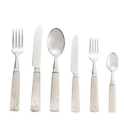 Cutlery Flatware Set Wedding Party Gift Flatware Sets Acrylic Handle Stainless Steel Mirror Polished Cutlery Spoon Set