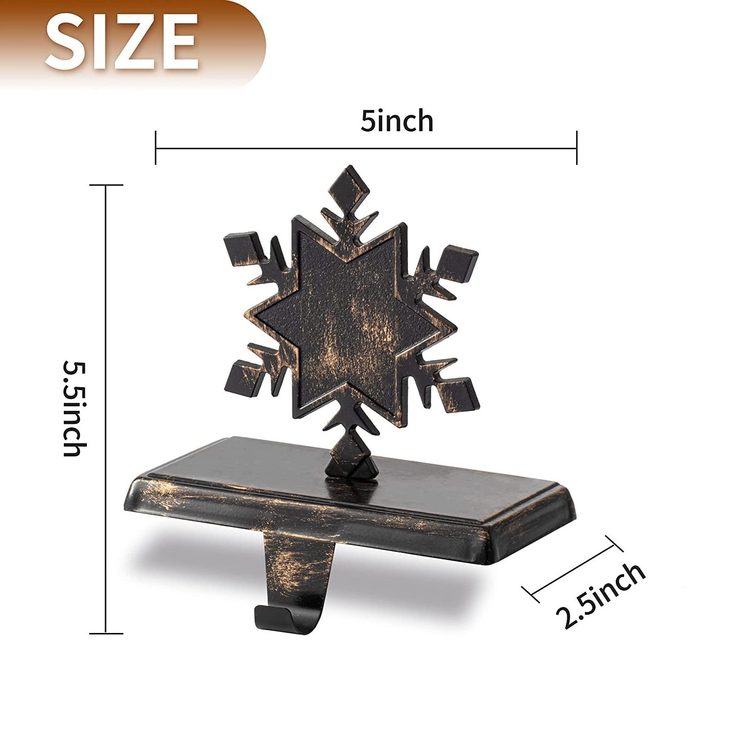 Star Design Brown Powder Coated Stocking Holder For Christmas Decoration Tableware Christmas Ornaments Supplies