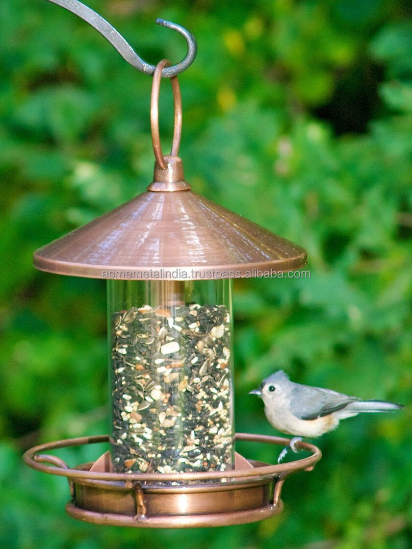 Wholesale Garden Bird Feeder Fabulous Design Outdoor Copper Metal Bird Feeder and Food Holder For Balcony Usage