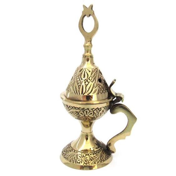 Church Utilities Supplies Brass Incense Burner Christian Religious Equipment Holy Cross Top Metal Church Censer Incense burner