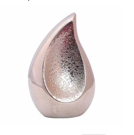 Metal Tear Drop Cremation Urn Chocolate Color Enamel Design  Funeral Supplies Metal Adult Ashes Urn Brass Mini Most Selling Pot