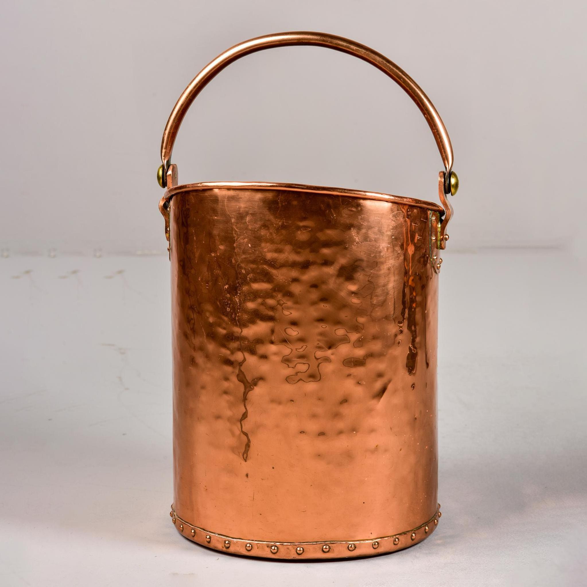 Greatest Quality Pure Copper Coal Bucket With Metal Handle Indoor And Outdoor Gardening Coal Basket For Fire Pit Accessories