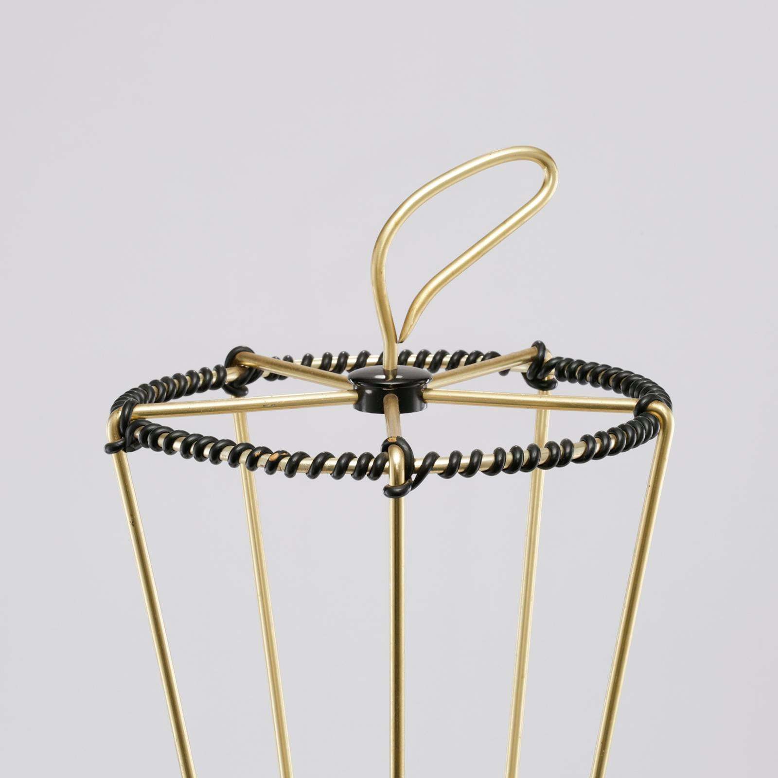 Antique Design Umbrella Stand With Mesh Wire Gold And Black Color Umbrella Storage Rack Umbrella Bucket Indoor Home Decoration