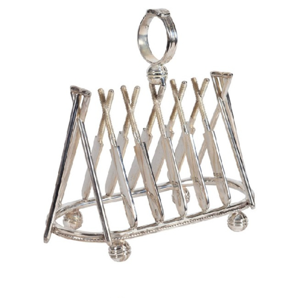 Marvelous Design Large Size 6 Tier Silver Plated Bread Holder Metal Toast Holder For Tabletop And Dining Accessories