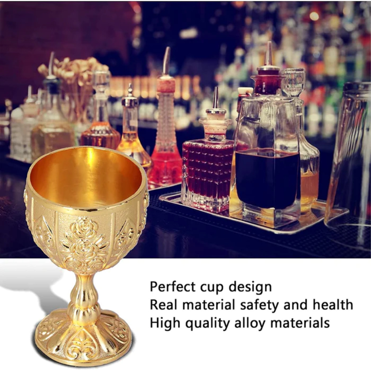 Wine Champagne Whiskey Glass Pure Handmade Gold Plated Engraved Brass Premium Goblet Champagne Flutes Coupes Brass Goblet