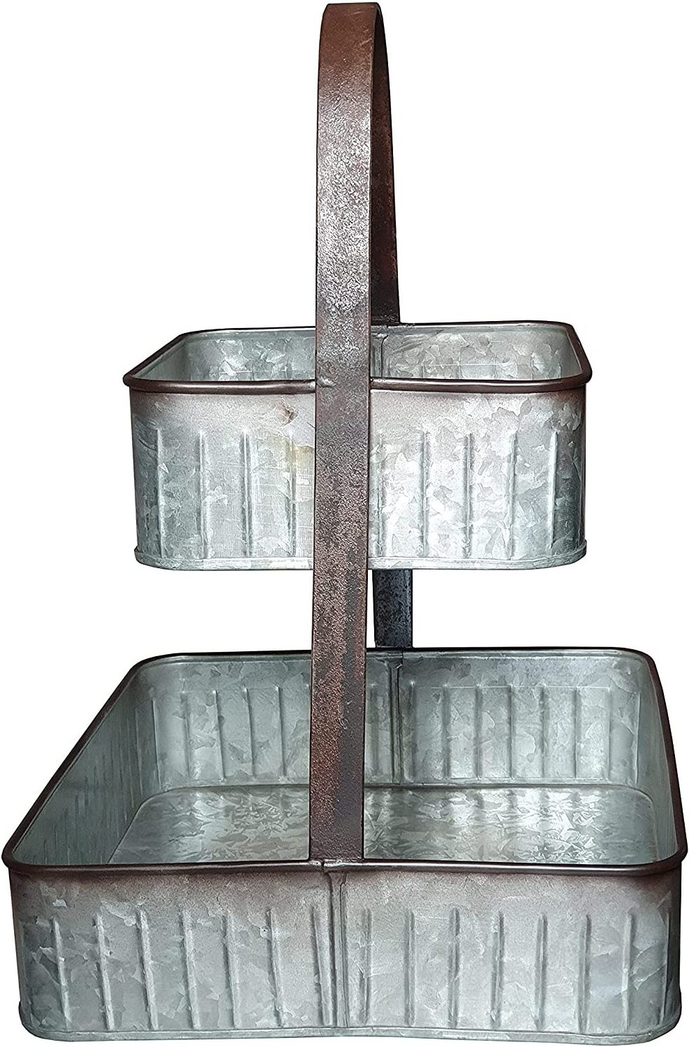 2 Tier Square Shape Galvanized Cake Stand/Tray Wedding Kitchenware Cake and Dessert Server By ACMI Metal India