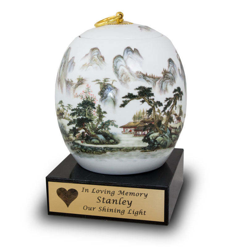 Ashes Cremation Urns Unique Style Custom Design Enamel Design Funeral Supplies Whole Sale Bulk Buy Mini Keepsake Urns Burial Urn